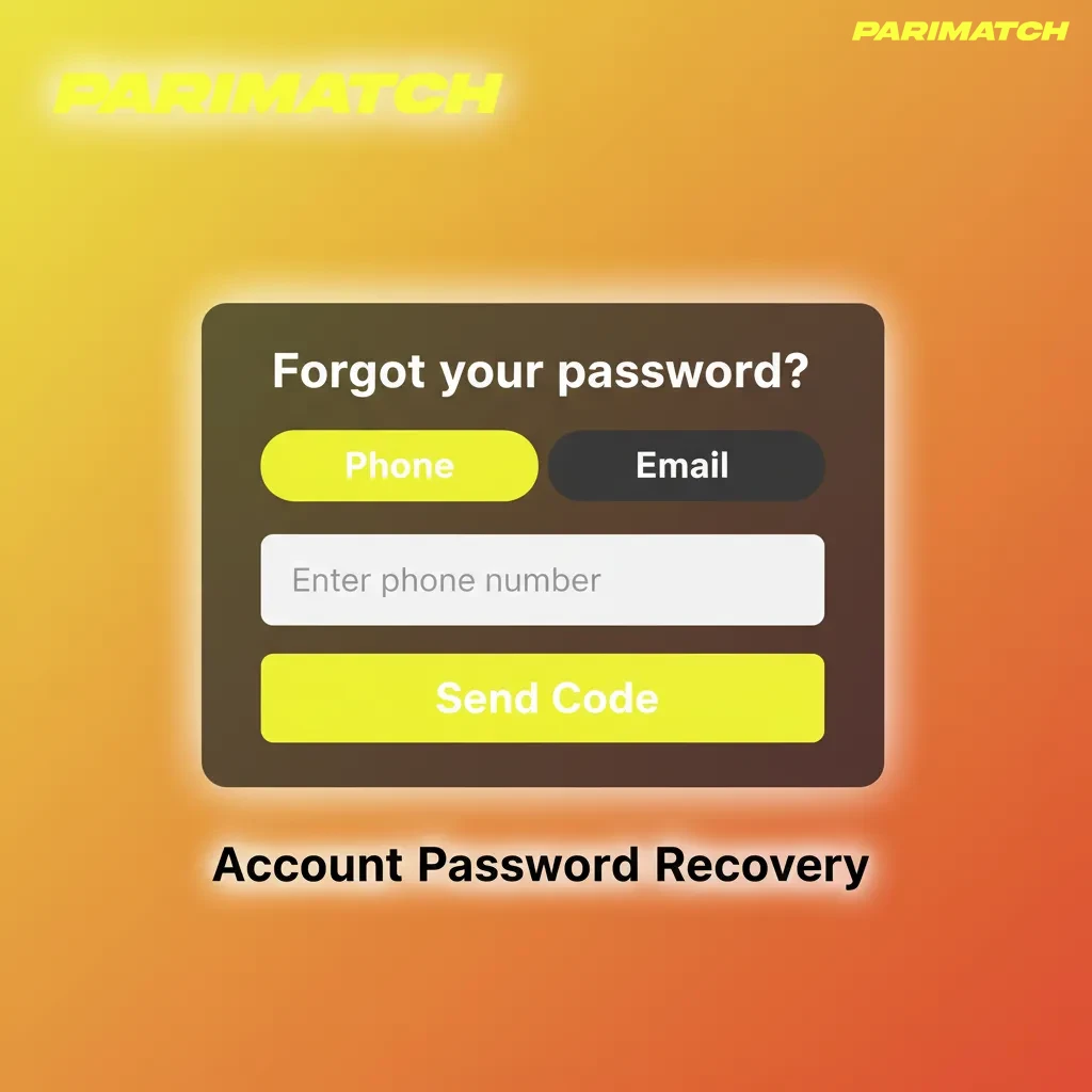 Parimatch India password recovery: reset via email or SMS.