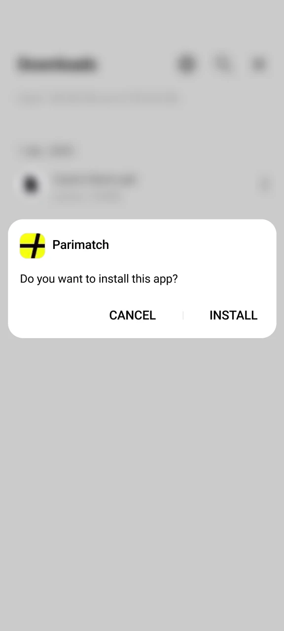 Install the Parimatch app on your Android phone.