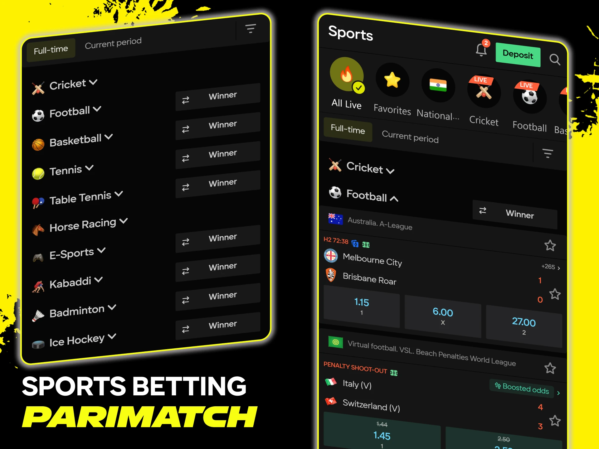 Use the Parimatch sports betting features to place winning bets.