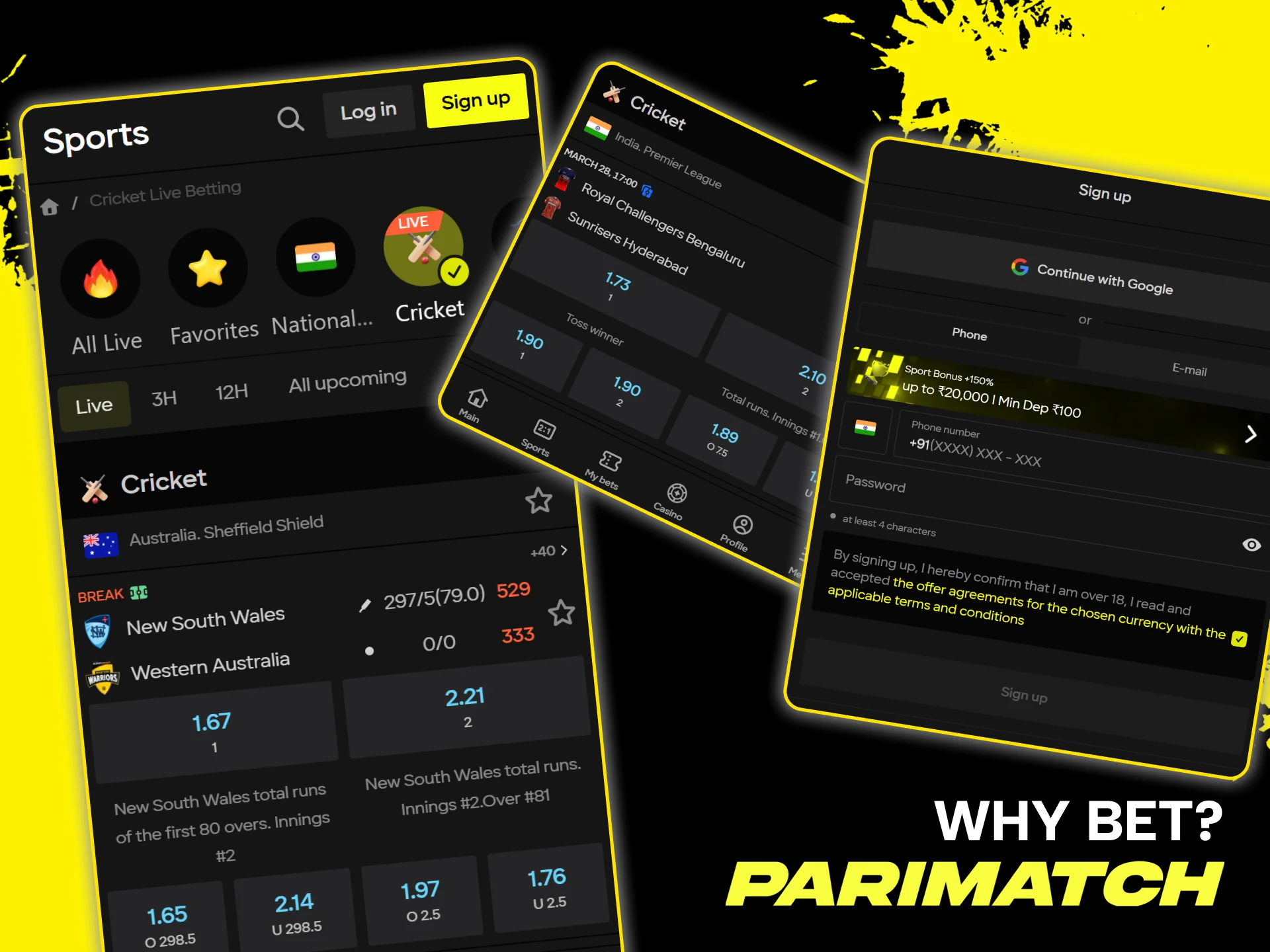 Place a bet at the Parimatch bookmaker today to take advantage of favorable cricket odds and other platform benefits.