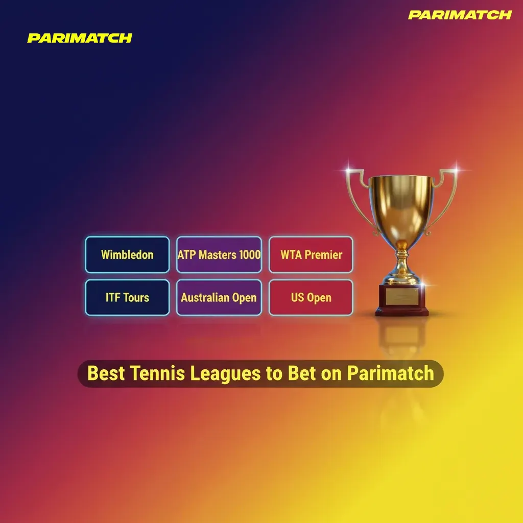 Top tennis tournaments at Parimatch – ATP, WTA, and Grand Slams like Wimbledon and US Open.